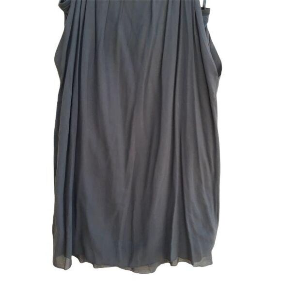 Banana Republic 100% Silk Flowy Slip Dress Beaded Scoop Neck Brown Size L - Picture 8 of 11